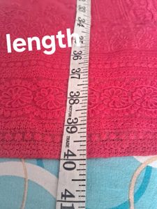 Red embroidery Chikankari Kurta