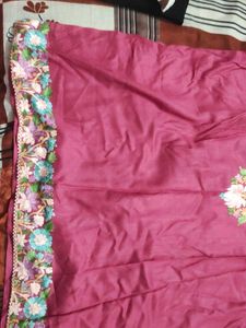 Embroidered Silk Kurti Top