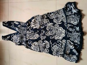 Navy Floral Print Maxi Dress