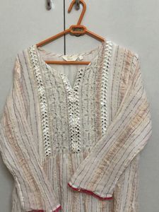 Embellished Striped Kurta
