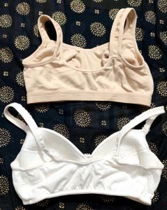 Jockey White Padded Bra With Nude Sports Innerwear