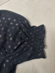 Sheer Black Polka Dot Top