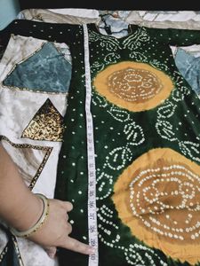 Green Bandhani Print Kurta