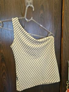 Chic Striped One-Shoulder Top