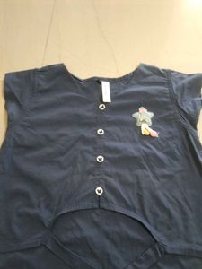 Stylish Navy Blue Kurta with Applique