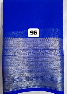 Blue georgette saree