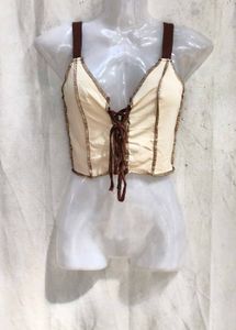 16279. Cream Corset Style Crop Top