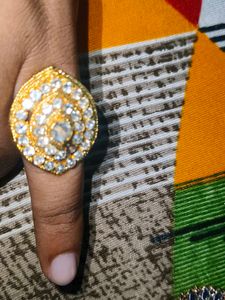 Gold-tone stone ring