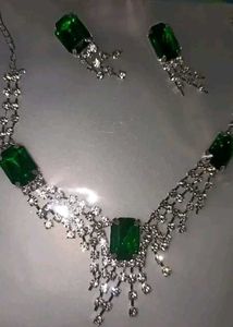Emerald Green Rhinestone Jewellery Set