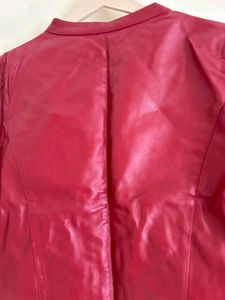 Red Leather Moto Jacket
