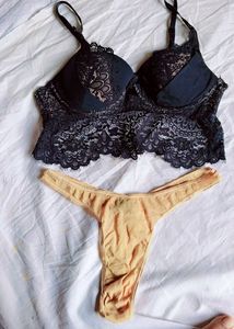 Hunkemoller Black Lace Longline bra &amp; brief 👍