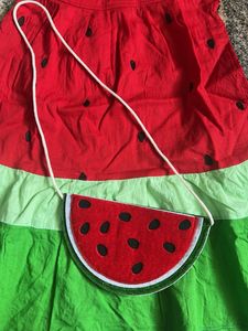 Watermelon Dress with Matching Purse