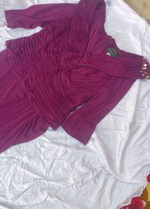 Elegant Purple Ruched Maxi Dress