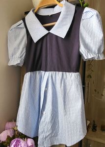 Cute Gingham Collared Dress