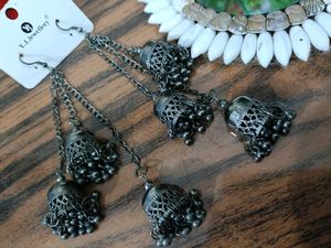 Elegant Oxidised Combo Jhumka Earrings
