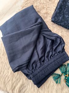 Elegant Navy Blue Kurta Set with Teal Dupatta