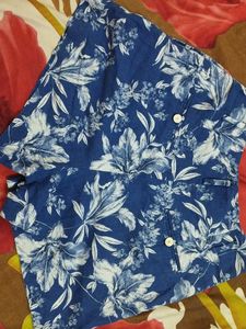 Blue Floral Zara Print Shorts