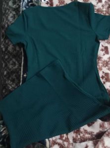 M size Elegant Dark Green Sheath Dress