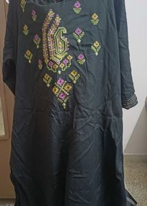 Beautifully Embroidered Black Kurta