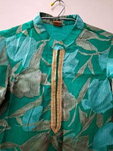 Chiffon Green Floral Print Kurta