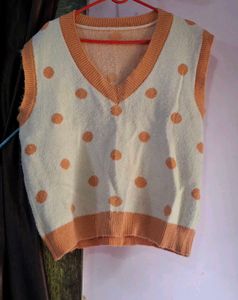 Cute Polka Dot V-Neck Sweater Vest