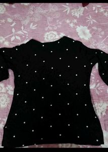 Boho Embroidered Black Tunic Top