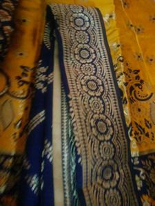 Elegant Yellow &amp; Navy Lehenga