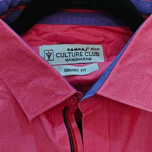Ramraj Culture Club Smart Fit Pink Formal Shirt