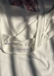 Lulu &amp; Sky White Graphic Off-Shoulder T-Shirt