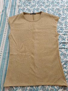 ZARA Sparkly Gold Top