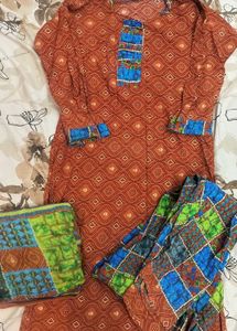 Vibrant Cotton Suit 3pc