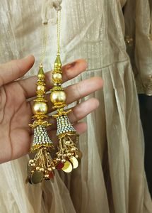Embroidery work gown with designer sleeves