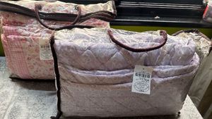 Pink Quilted comforter with Flora Print