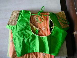Beautiful Orange &amp; Green Saree