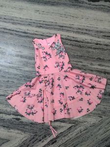Cute Pink Floral Dress for Girls