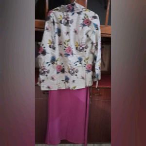 Beautiful Floral jacket with spegitty kurta