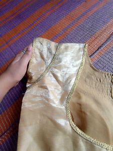 Elegant Gold + cream colour Embroidered Blouse