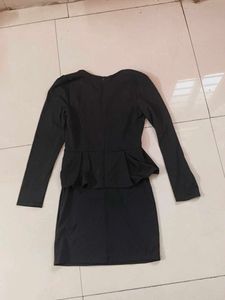Elegant Black Peplum Dress