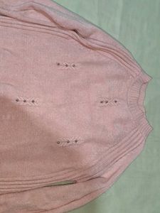 Pink Beaded Long Sleeve Sweater