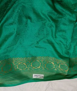 Green Banarasi Saree with free