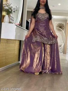 Elegant Teal Embroidered Sharara Set