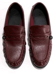 H&M Burgundy Leather Loafers