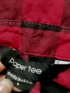 Red Plaid Button-Up Dress