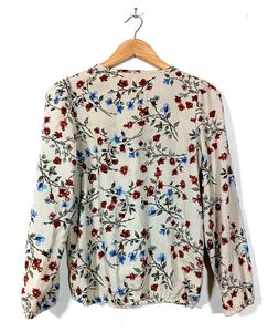 Floral Print Tassel Blouse