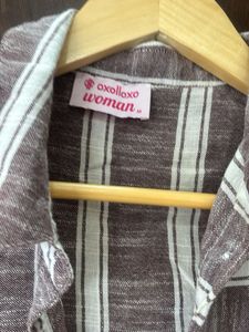Striped Brown Shirt Top