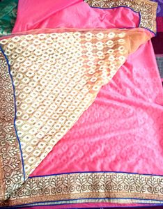 Beautiful Pink Embroidered Saree
