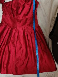 Red One-Shoulder Dress-party-price Slashed