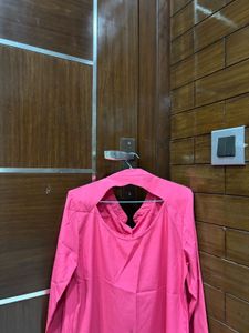 Pink Mandarin Collar Top