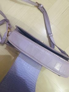 Lilac Croc Embossed Crossbody