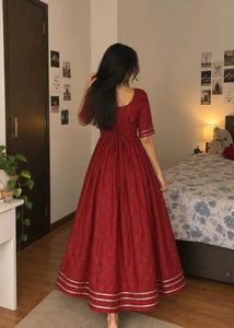 Maroon Anarkali Kurti / Long Ethnic Dress